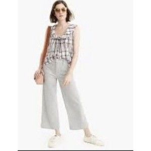 J. Crew Tank Top  Signature Plaid Fold over Scoop Neck Oversized medium